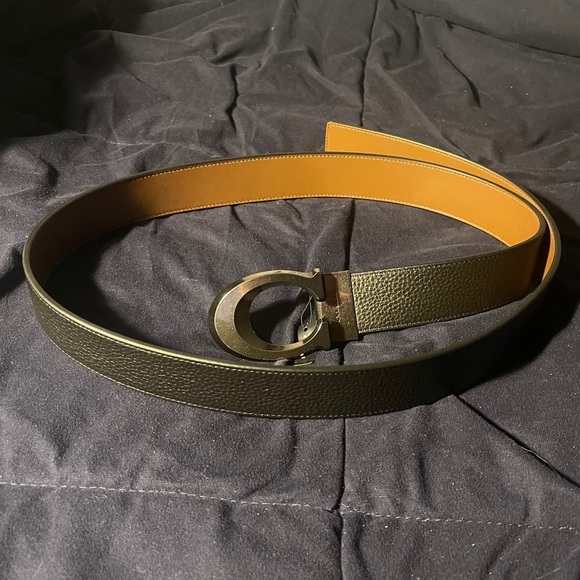 Coach Belt -cut to size- 38mm black/tan - Picture 1 of 2